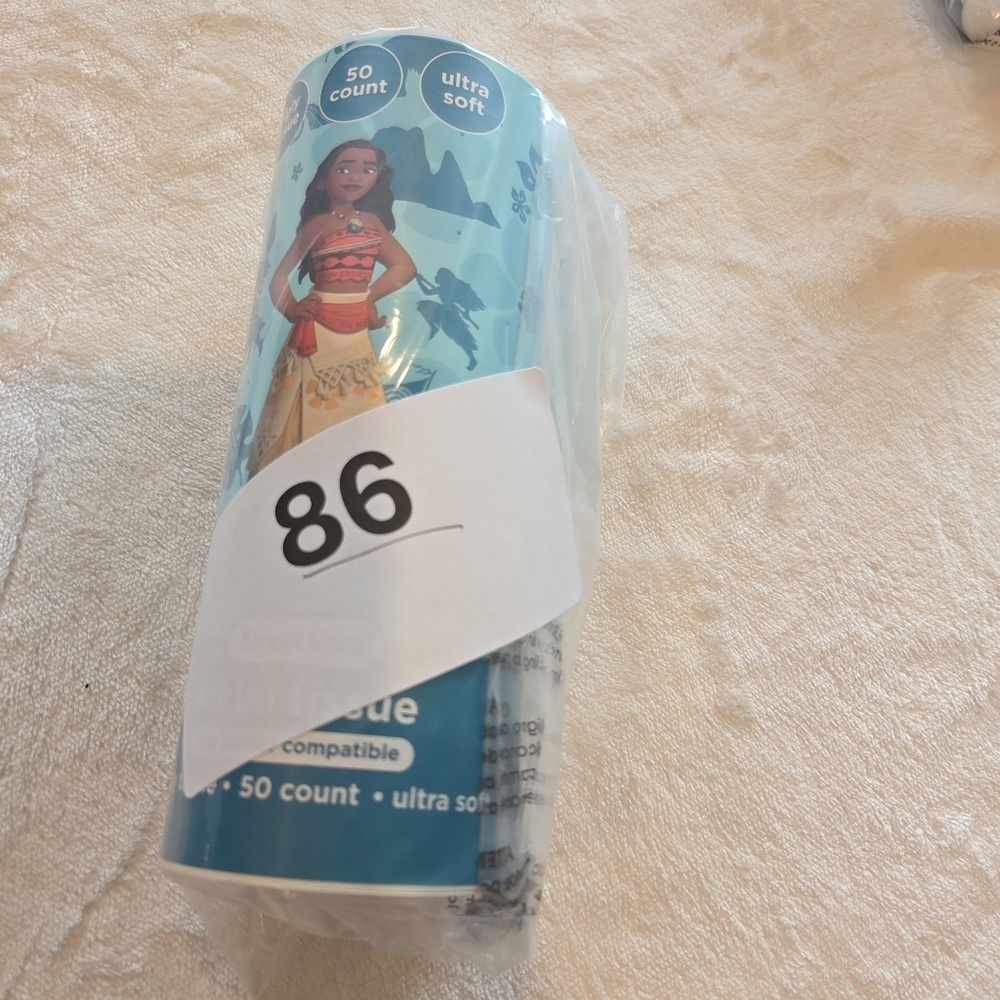 🌴3/$15🌴 Disney Princess Moana Tissue 2ply Ultra Soft 50 ct Cup Holder New - Picture 7 of 7